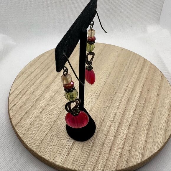 🍭6/$30 Funky multicolored bead dangle drop earrings - Picture 3 of 4